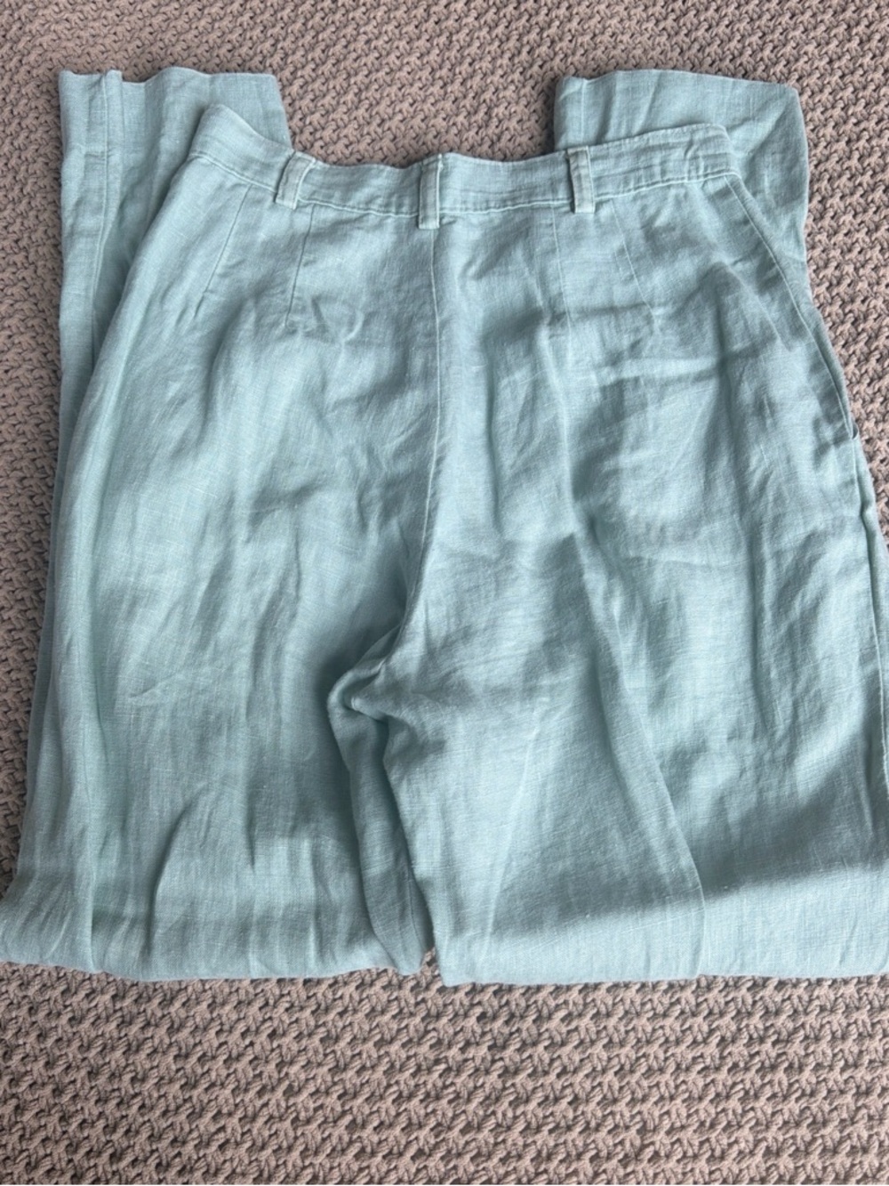 Sea Foam Green Linen Pants - Picture 3 of 4